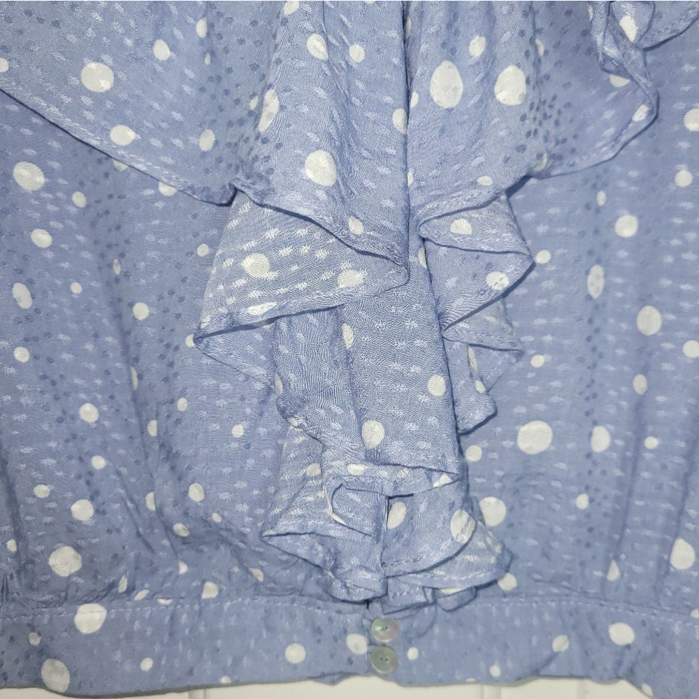 Women Lumiere Blouse Top L Blue White - Picture 4 of 8